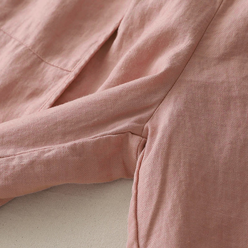 Pantaloni larghi da donna in poliestere, con tasche, lunghezza 7-8, tinta unita, stile casual , Buddha Stones - image 9