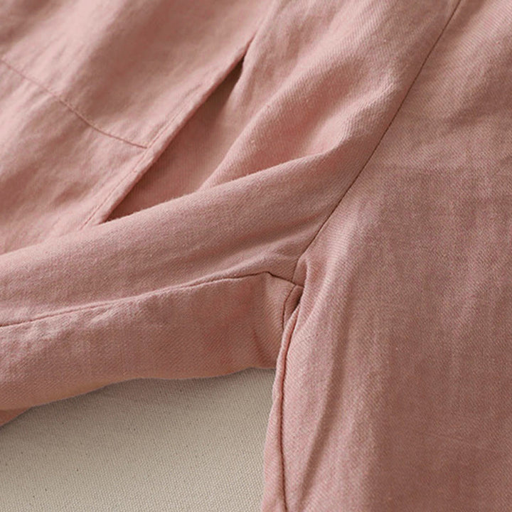 Pantaloni larghi da donna in poliestere, con tasche, lunghezza 7-8, tinta unita, stile casual , Buddha Stones - image 9