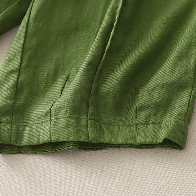 Pantaloni larghi da donna in poliestere, con tasche, lunghezza 7-8, tinta unita, stile casual , Buddha Stones - image 17