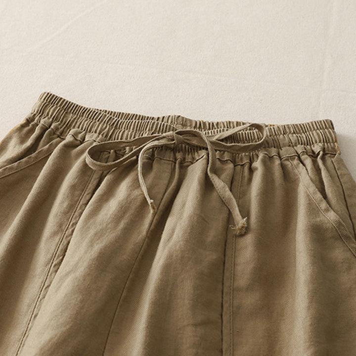 Pantaloni larghi da donna in poliestere, con tasche, lunghezza 7-8, tinta unita, stile casual , Buddha Stones