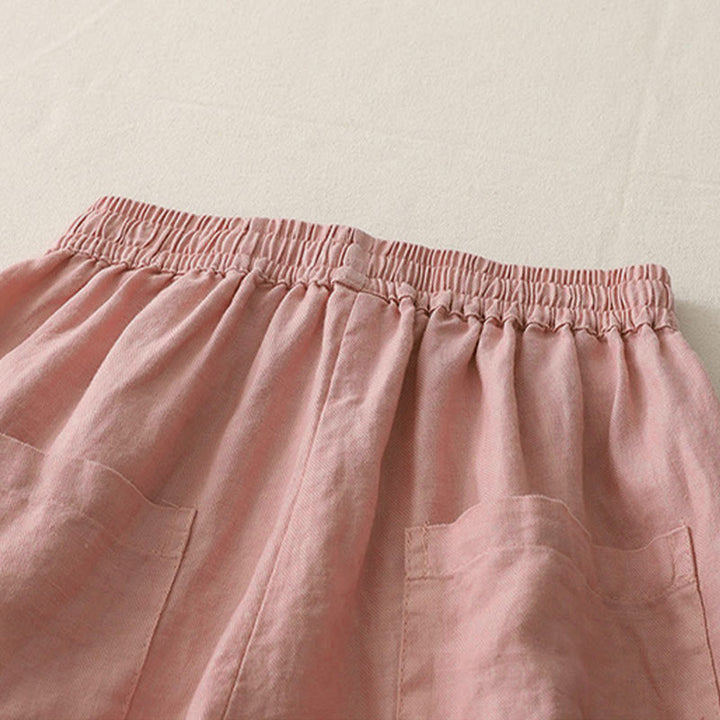 Pantaloni larghi da donna in poliestere, con tasche, lunghezza 7-8, tinta unita, stile casual , Buddha Stones