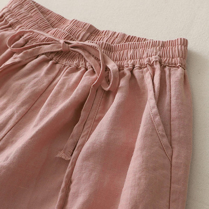 Pantaloni larghi da donna in poliestere, con tasche, lunghezza 7-8, tinta unita, stile casual , Buddha Stones