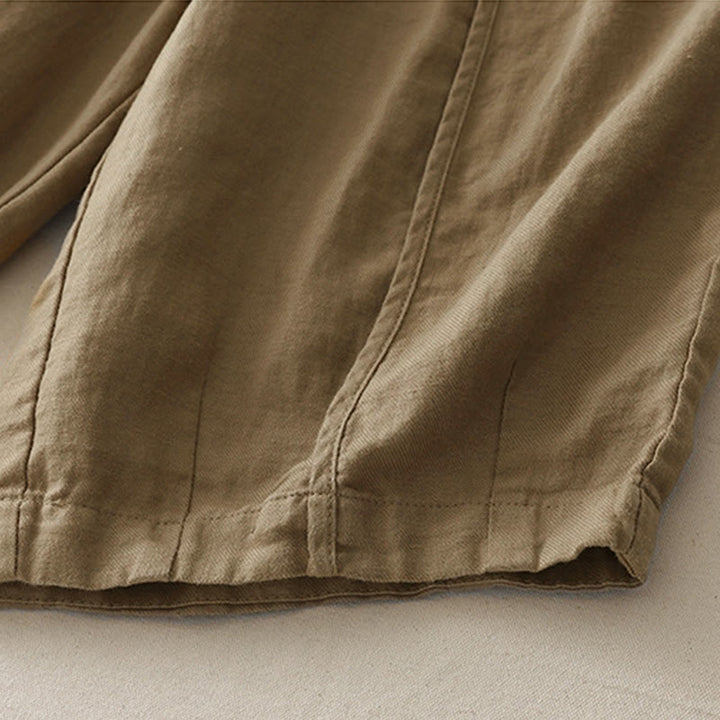 Pantaloni larghi da donna in poliestere, con tasche, lunghezza 7-8, tinta unita, stile casual , Buddha Stones - image 2