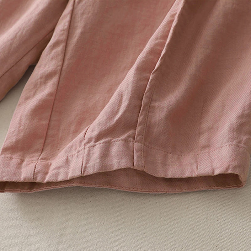 Pantaloni larghi da donna in poliestere, con tasche, lunghezza 7-8, tinta unita, stile casual , Buddha Stones - image 11