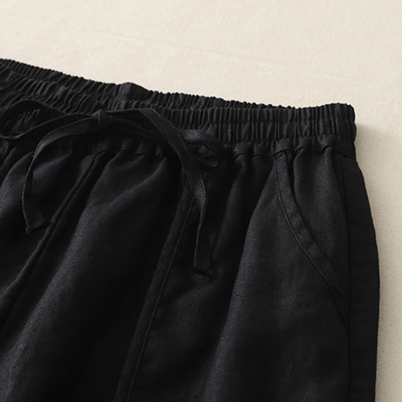 Pantaloni larghi da donna in poliestere, con tasche, lunghezza 7-8, tinta unita, stile casual , Buddha Stones - image 22