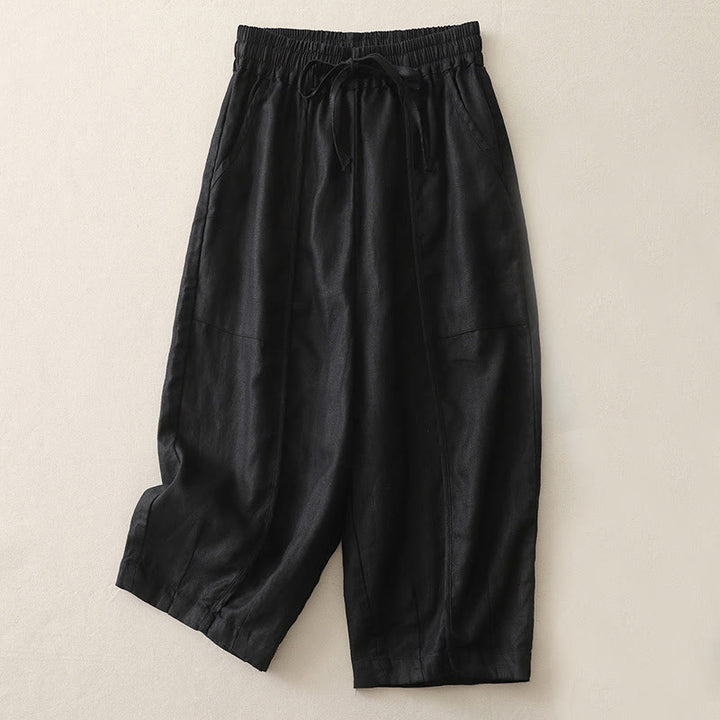 Pantaloni larghi da donna in poliestere, con tasche, lunghezza 7-8, tinta unita, stile casual , Buddha Stones - Nero - US8-10, UK/AU12-14, EU40-42 (2XL) - image 19