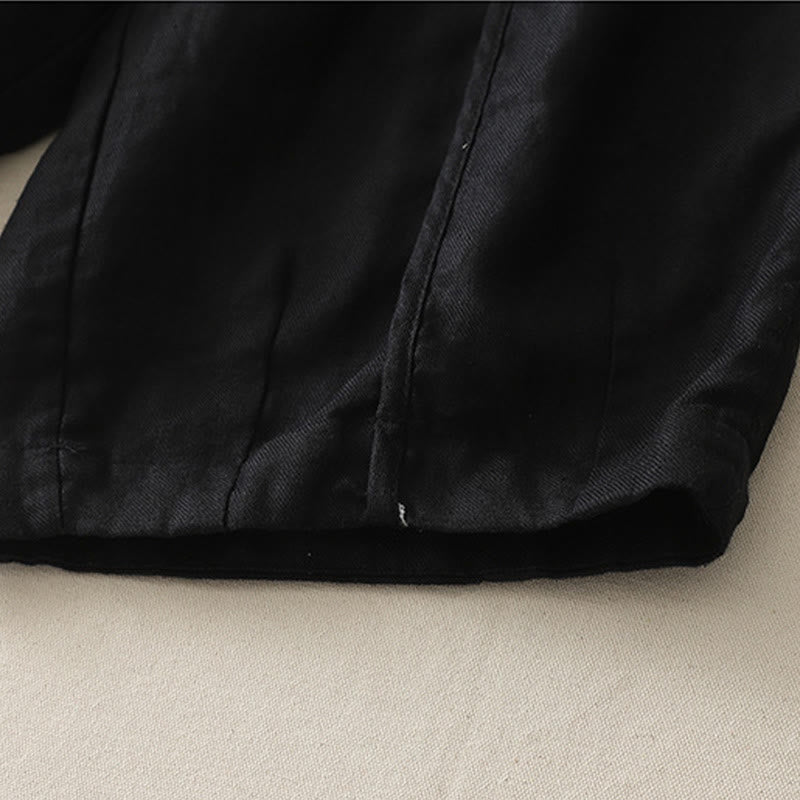 Pantaloni larghi da donna in poliestere, con tasche, lunghezza 7-8, tinta unita, stile casual , Buddha Stones