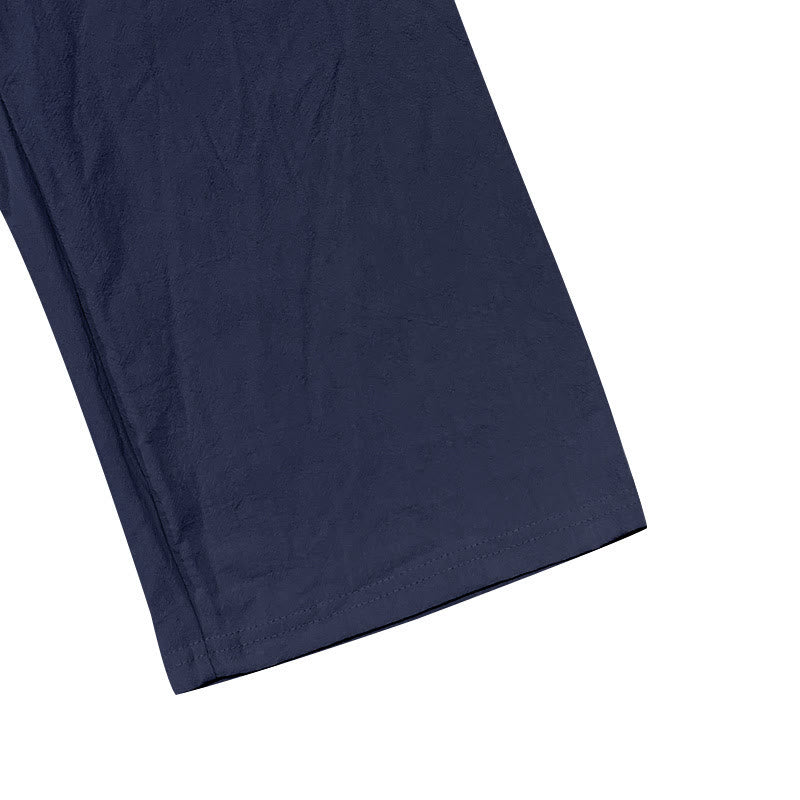 Pantaloni da uomo in cotone con tasche, coulisse e bottoni tinta unita con Buddha Stones - image 5