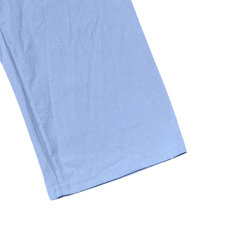 Pantaloni da uomo in cotone con tasche, coulisse e bottoni tinta unita con Buddha Stones - image 28