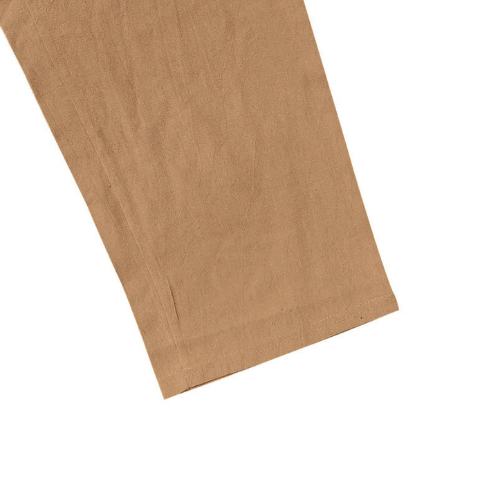 Pantaloni da uomo in cotone con tasche, coulisse e bottoni tinta unita con Buddha Stones - image 32