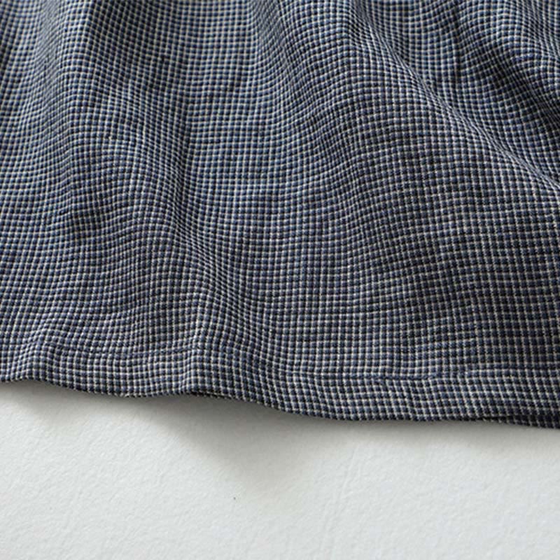 Abito midi in lino e cotone con maniche a mezza manica, con lacci e tasche, modello Buddha Stones Commute, blu notte - image 11