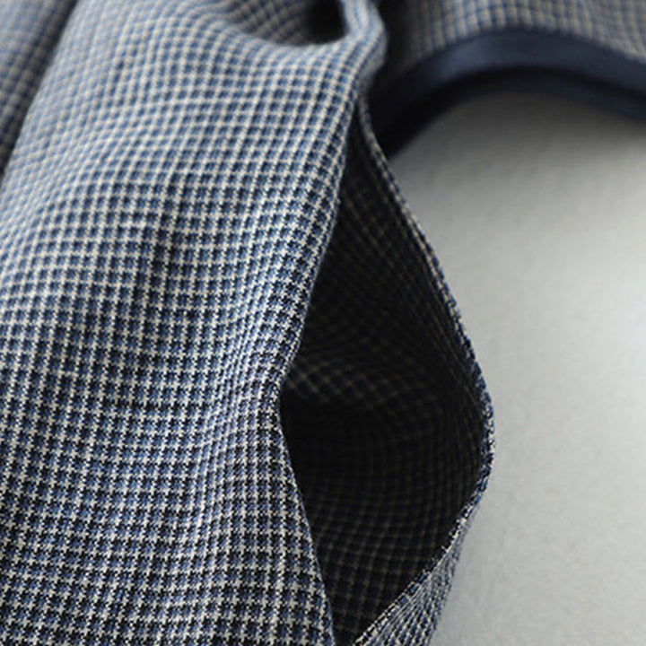 Abito midi in lino e cotone con maniche a mezza manica, con lacci e tasche, modello Buddha Stones Commute, blu notte - image 9