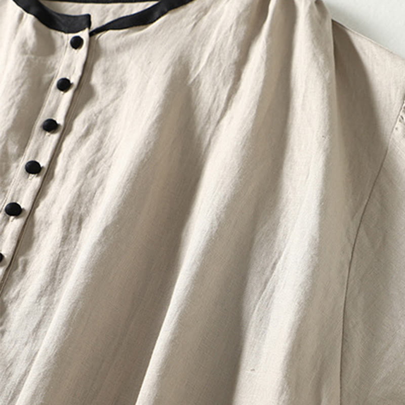 Cappotto da donna a maniche lunghe con tasche e bottoni in Buddha Stones - image 5