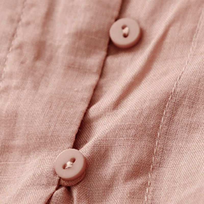 Camicia da donna in cotone con maniche a tre quarti, motivo Buddha Stones ricamato con bottoni sul davanti - image 25