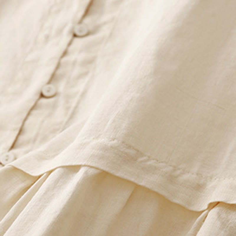 Camicia da donna in cotone con maniche a tre quarti, motivo Buddha Stones ricamato con bottoni sul davanti - image 18