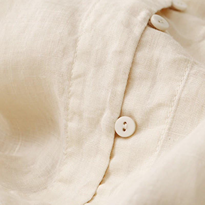 Camicia da donna in cotone con maniche a tre quarti, motivo Buddha Stones ricamato con bottoni sul davanti - image 14