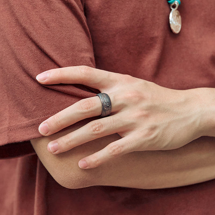 Anello di equilibrio del loto in argento sterling 999 Buddha Stones - image 11