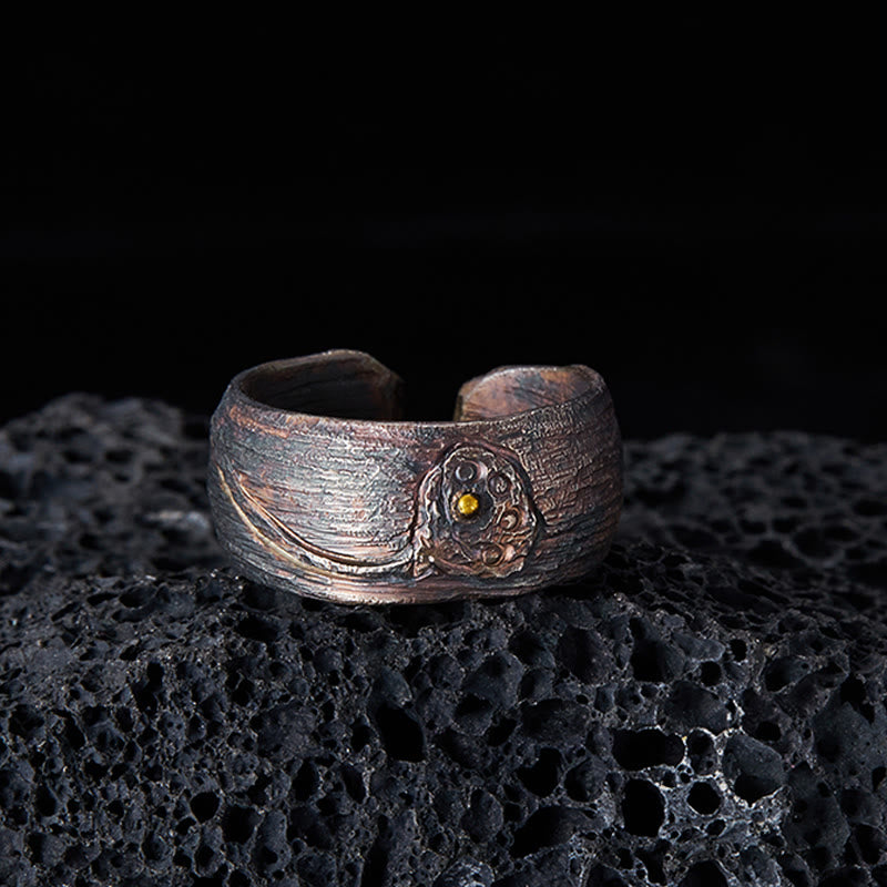 Anello di equilibrio del loto in argento sterling 999 Buddha Stones - image 2