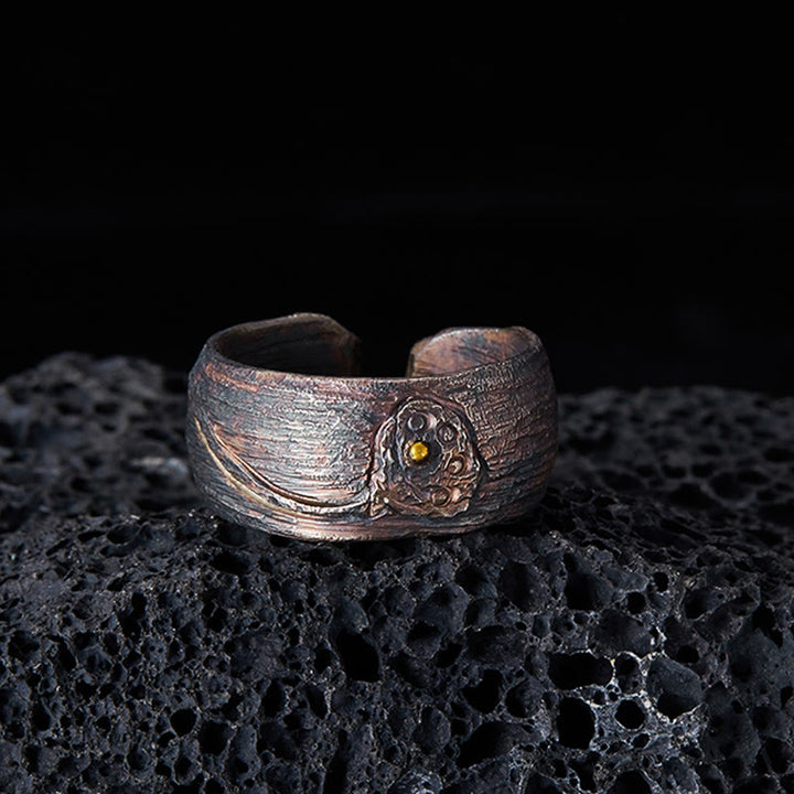 Anello di equilibrio del loto in argento sterling 999 Buddha Stones - image 2