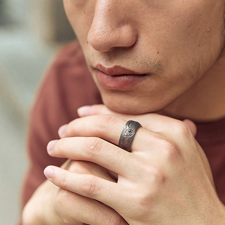 Anello di equilibrio del loto in argento sterling 999 Buddha Stones - image 4