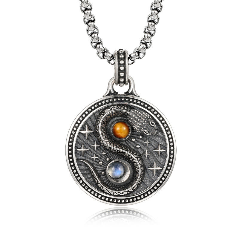 Collana con ciondolo in rame con simbolo Yin Yang Buddha Stones serpente, simbolo della ricchezza - Rame (Ricchezza ♥ Fortuna) - image 1