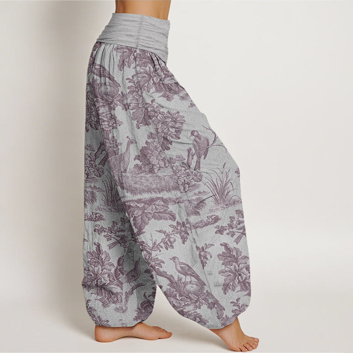Pantaloni harem da donna in cotone con elastico in vita, motivo Buddha Stones, alberi e rami - image 10