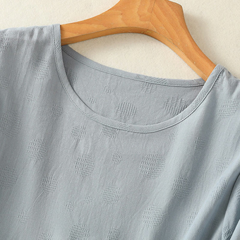 Set di abbigliamento da meditazione da donna con maglietta a maniche corte e pantaloni harem, modello Buddha Stones, composto da 2 pezzi, tinta unita, ideale per la meditazione. - image 3