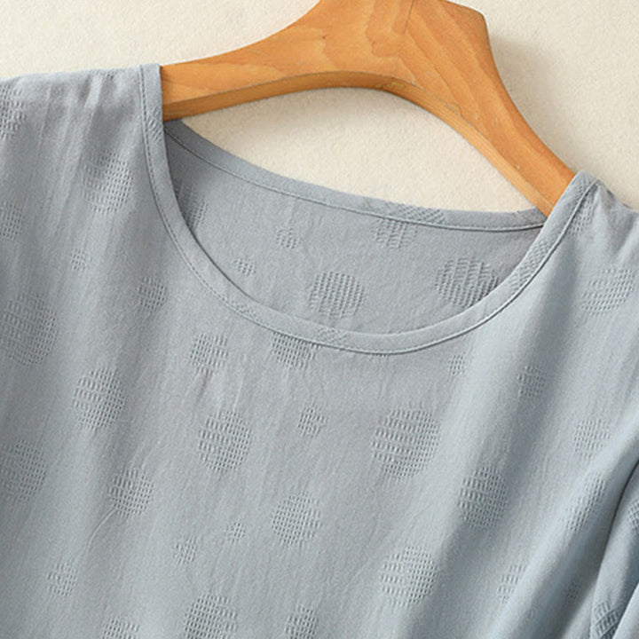 Set di abbigliamento da meditazione da donna con maglietta a maniche corte e pantaloni harem, modello Buddha Stones, composto da 2 pezzi, tinta unita, ideale per la meditazione. - image 3