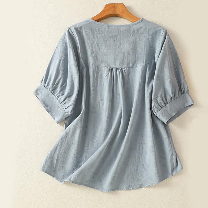 Set di abbigliamento da meditazione da donna con maglietta a maniche corte e pantaloni harem, modello Buddha Stones, composto da 2 pezzi, tinta unita, ideale per la meditazione. - image 2