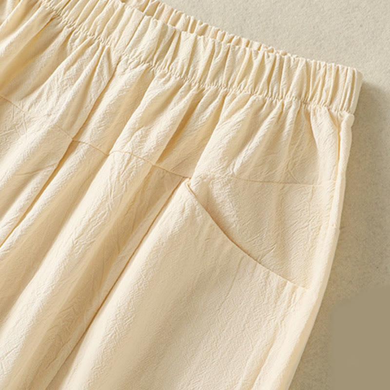 Set di abbigliamento da meditazione da donna con maglietta a maniche corte e pantaloni harem, modello Buddha Stones, composto da 2 pezzi, tinta unita, ideale per la meditazione. - image 15