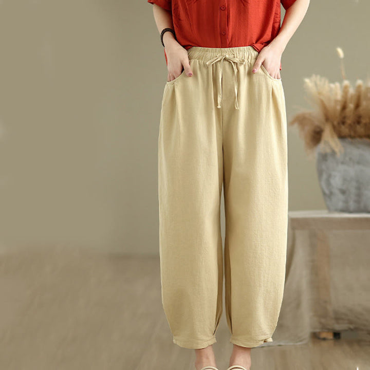 Set di abbigliamento da meditazione casual da donna con camicia a maniche corte e pantaloni harem Buddha Stones 2 pezzi - image 13