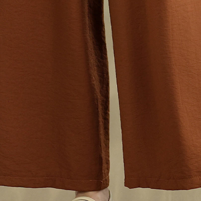 Set di abbigliamento da meditazione casual da donna con camicia e pantaloni larghi e colletto rialzato Buddha Stones 2 pezzi - image 6