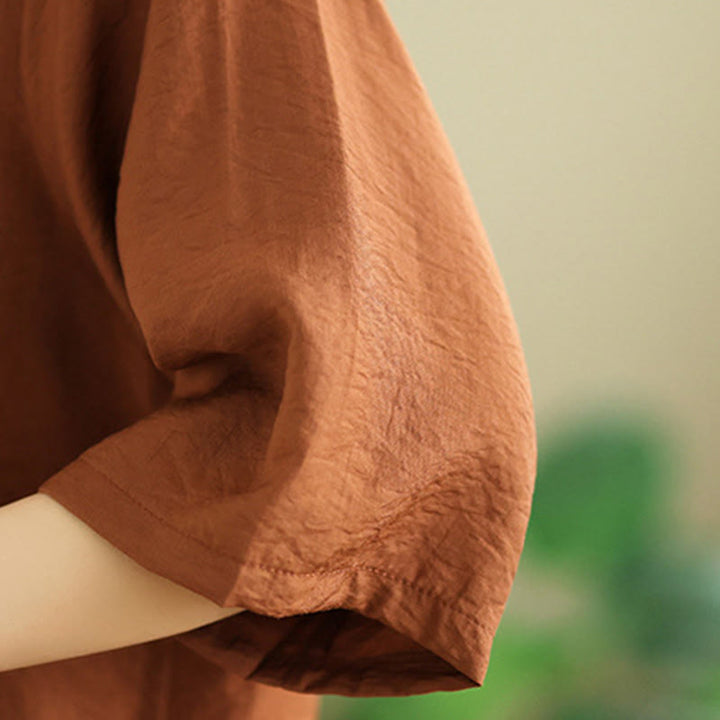 Set di abbigliamento da meditazione casual da donna con camicia e pantaloni larghi e colletto rialzato Buddha Stones 2 pezzi - image 6