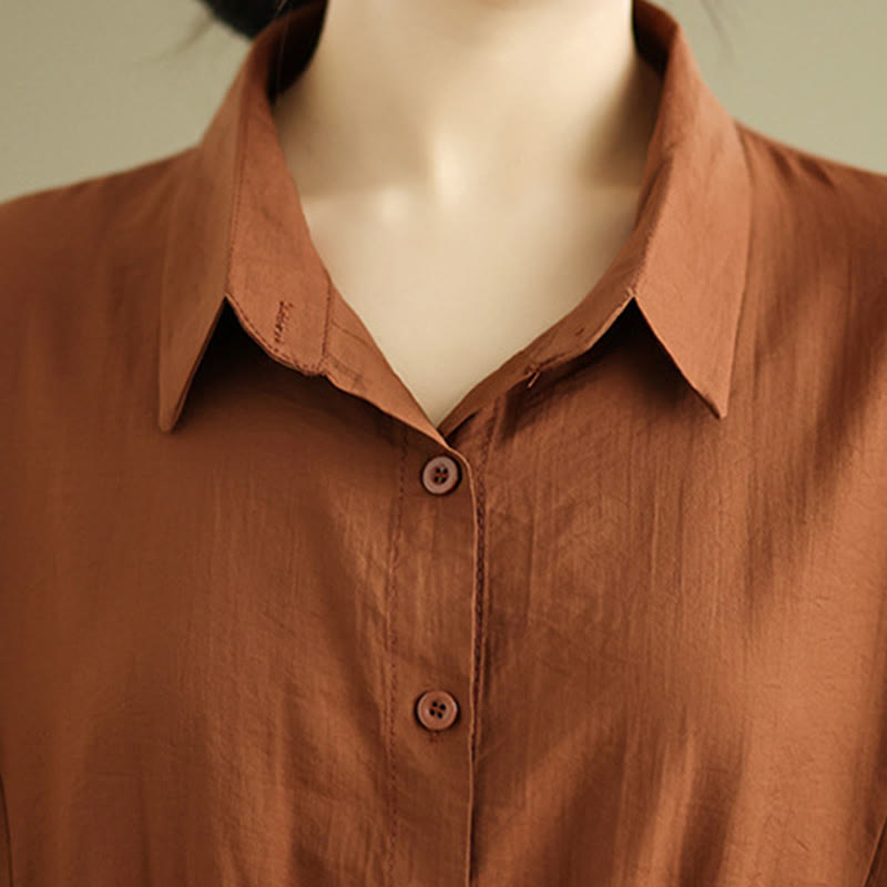 Set di abbigliamento da meditazione casual da donna con camicia e pantaloni larghi e colletto rialzato Buddha Stones 2 pezzi - image 8