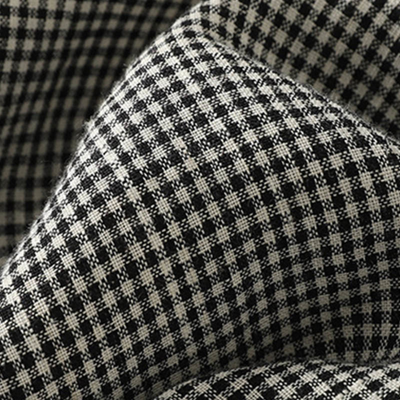 Pantaloni harem da donna in cotone e lino con coulisse, motivo a quadri Buddha Stones e tasche - image 5