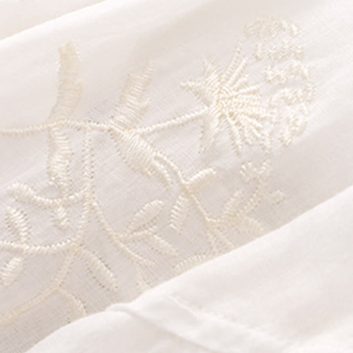 Pantaloni harem da donna in cotone e lino con tasche e motivo ricamato con Buddha Stones - image 9