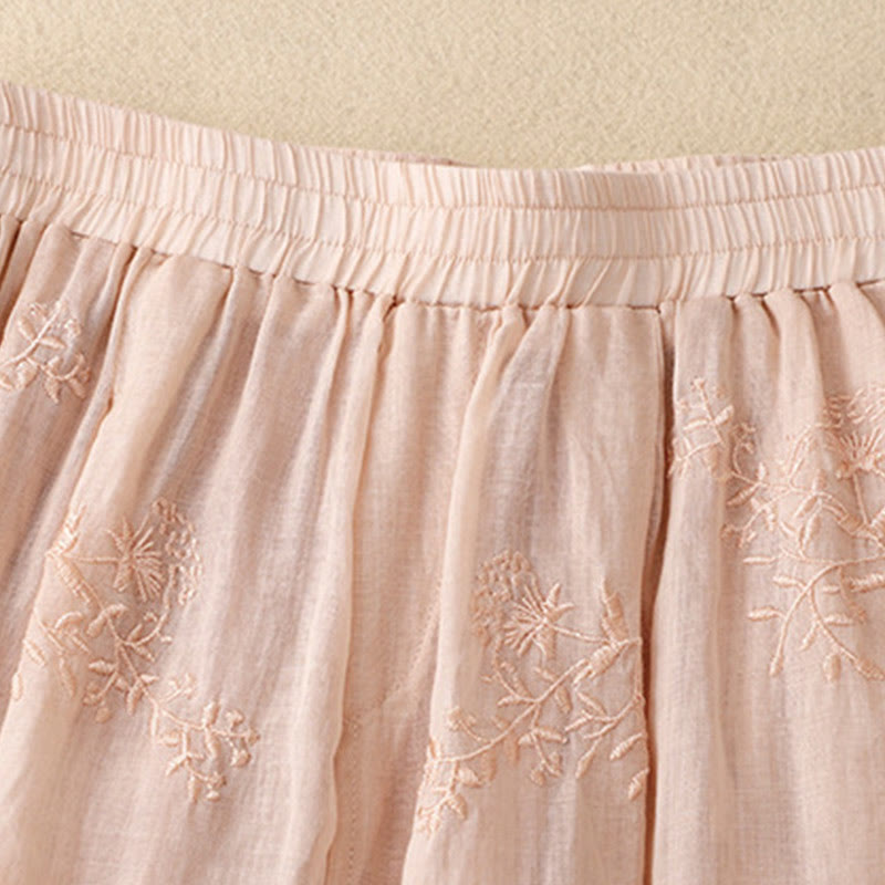 Pantaloni harem da donna in cotone e lino con tasche e motivo ricamato con Buddha Stones - image 17