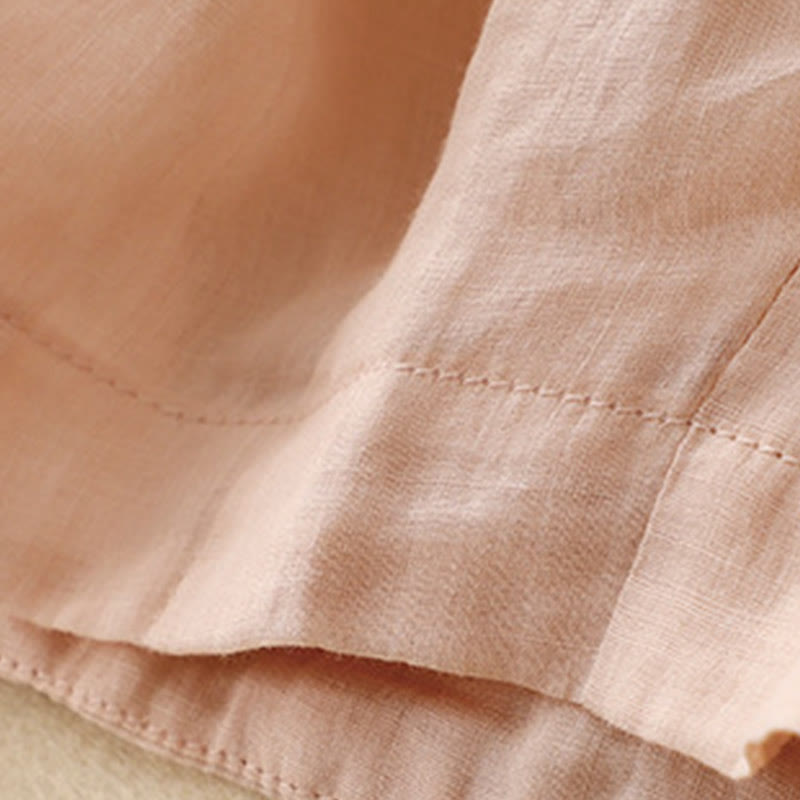 Pantaloni harem da donna in cotone e lino con tasche e motivo ricamato con Buddha Stones - image 12