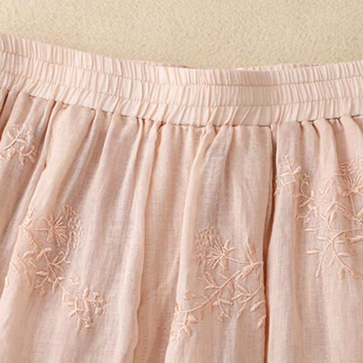 Pantaloni harem da donna in cotone e lino con tasche e motivo ricamato con Buddha Stones - image 18