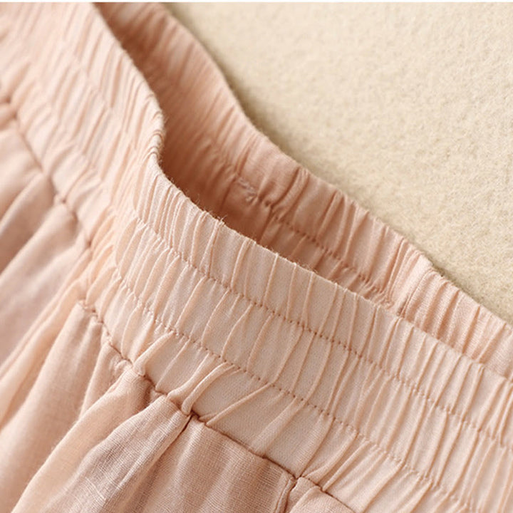 Pantaloni harem da donna in cotone e lino con tasche e motivo ricamato con Buddha Stones - image 18