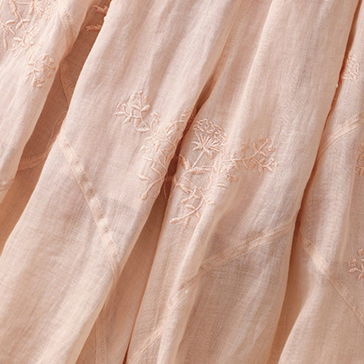 Pantaloni harem da donna in cotone e lino con tasche e motivo ricamato con Buddha Stones - image 14