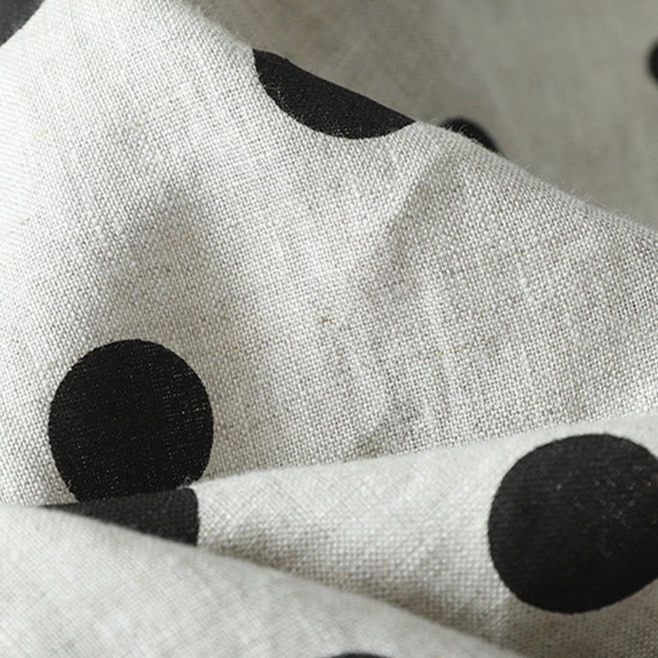 Pantaloni harem da donna in cotone e lino con tasche e motivo floreale a pois con Buddha Stones - image 6