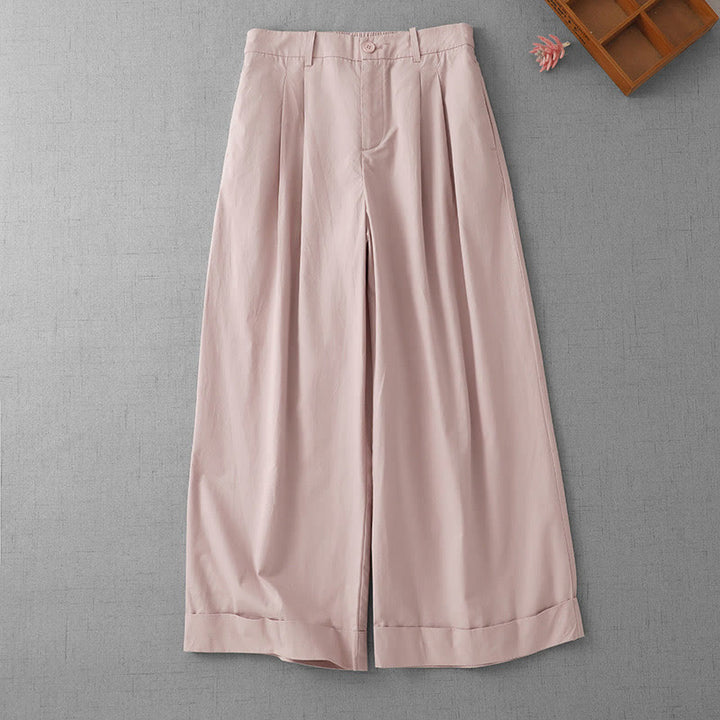 Pantaloni larghi da donna in poliestere, lunghezza 7-8, con tasche, a vita alta, casual e semplici, modello Buddha Stones - Rosa - US14, UK/AU18, EU46 (2XL) - image 5