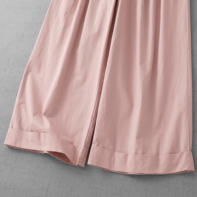Pantaloni larghi da donna in poliestere, lunghezza 7-8, con tasche, a vita alta, casual e semplici, modello Buddha Stones - image 10