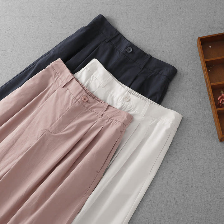 Pantaloni larghi da donna in poliestere, lunghezza 7-8, con tasche, a vita alta, casual e semplici, modello Buddha Stones - image 19