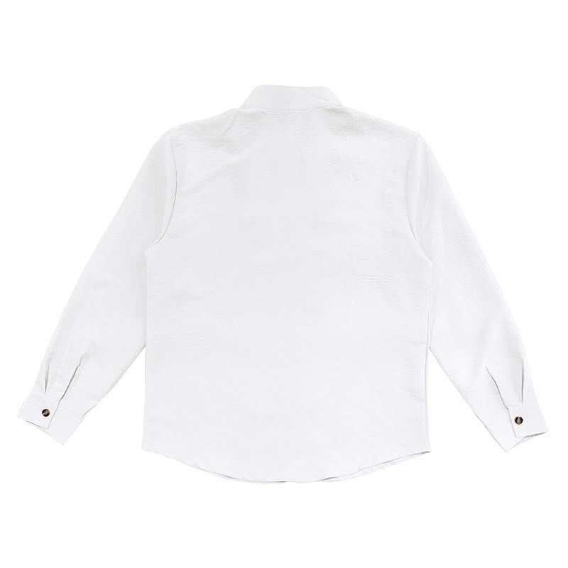 Camicia da uomo a maniche lunghe con bottoni in tinta unita Buddha Stones - image 12