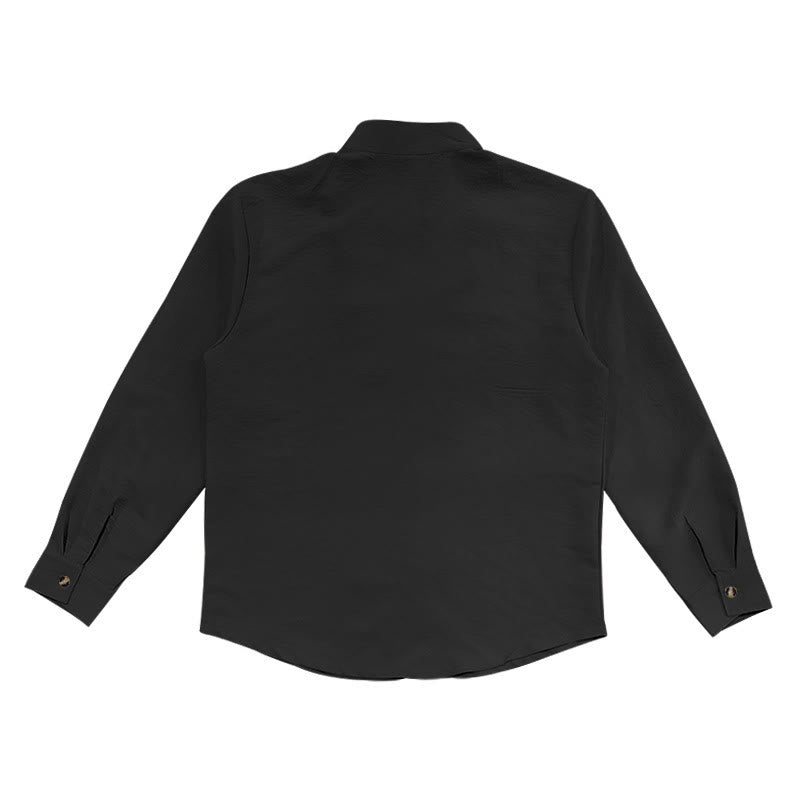 Camicia da uomo a maniche lunghe con bottoni in tinta unita Buddha Stones - image 18