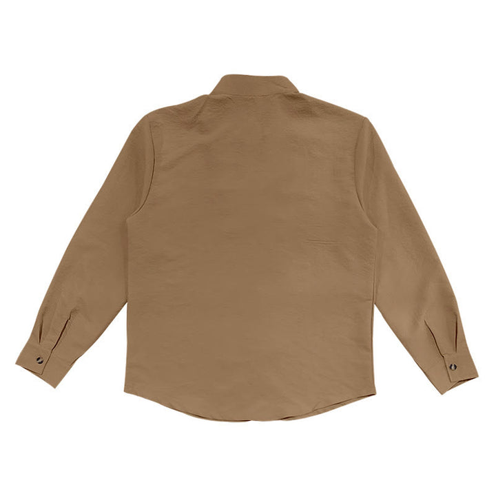 Camicia da uomo a maniche lunghe con bottoni in tinta unita Buddha Stones - image 24