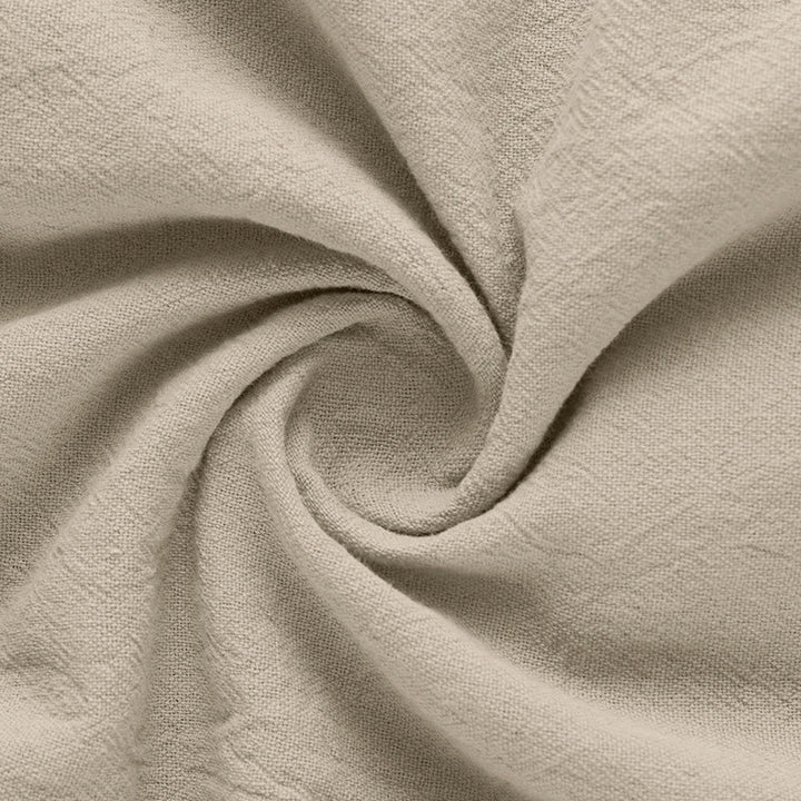 Camicia da uomo in lino con maniche corte e bottoni a metà lunghezza, tinta unita, motivo Buddha Stones - image 16