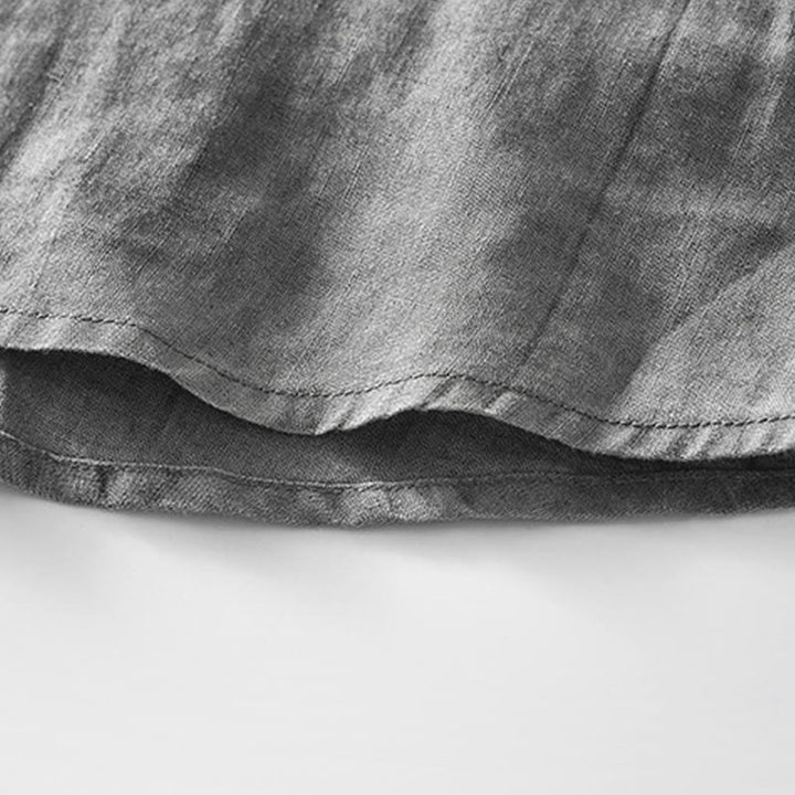 Camicia da uomo in lino e cotone ramiè con maniche corte e bottoni estivi Buddha Stones - image 7